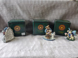 (A) 3 Piece Lot of Assorted Boyd's Bear Figurines