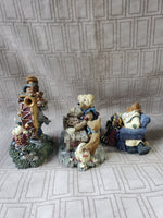 (C) 3 Piece Lot of Assorted Boyd's Bear Figurines