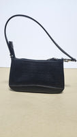 Small Black Leather Nine West Clutch with Shoulder Strap