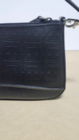 Small Black Leather Nine West Clutch with Shoulder Strap