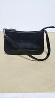 Small Black Leather Nine West Clutch with Shoulder Strap