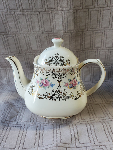 (A) Vintage Sadler England Floral Teapot