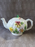 Vintage Pansy Flower Teapot