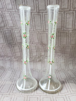 Vintage Pair of Hand Painted Czechoslovakian Bud Vases