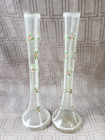 Vintage Pair of Hand Painted Czechoslovakian Bud Vases