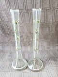 Vintage Pair of Hand Painted Czechoslovakian Bud Vases