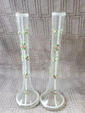 Vintage Pair of Hand Painted Czechoslovakian Bud Vases