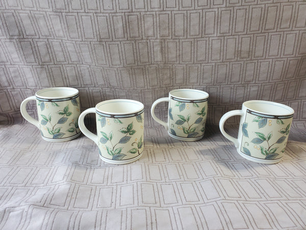 Set of 4 Mikasa Intaglio "Garden Ivy" Coffee Mugs