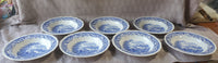 Set of 7 Silverdale Swinnertons Blue and White Bowls