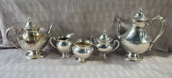 Vintage 5 Piece Silverplated Tea Set