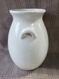 Small White Ceramic Double Handled Vase