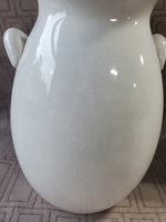 Small White Ceramic Double Handled Vase