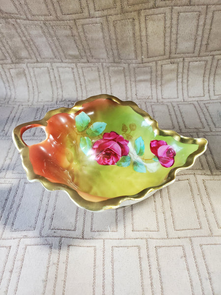 Royal Vienna Peinture a la main Leaf Trinket Bowl