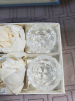 Set of 6 Vintage Clear Glass Salt Cellars (2 SETS AVAILABLE PRICED INDIVIDUALLY AT $12 EACH)