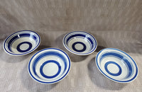 Set of 4 Royal Norfolk Blue Bands Stoneware Soup Bowls