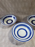 Set of 4 Royal Norfolk Blue Bands Stoneware Soup Bowls