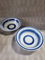 Set of 4 Royal Norfolk Blue Bands Stoneware Soup Bowls