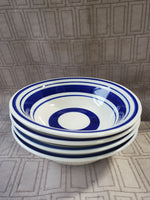 Set of 4 Royal Norfolk Blue Bands Stoneware Soup Bowls