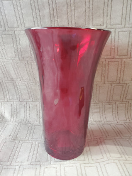 Ruby Red Glass Vase