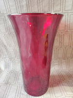 Ruby Red Glass Vase