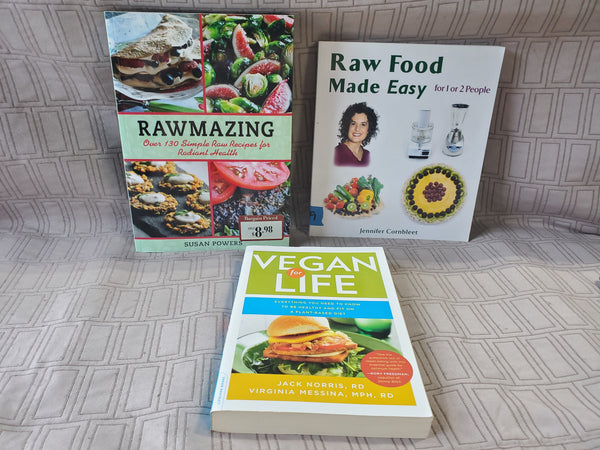 (A) 3 Piece Lot of Vegan Cookbooks