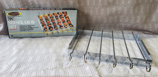 Vintage 7 Piece Flamepro Metal Shishkabob Set