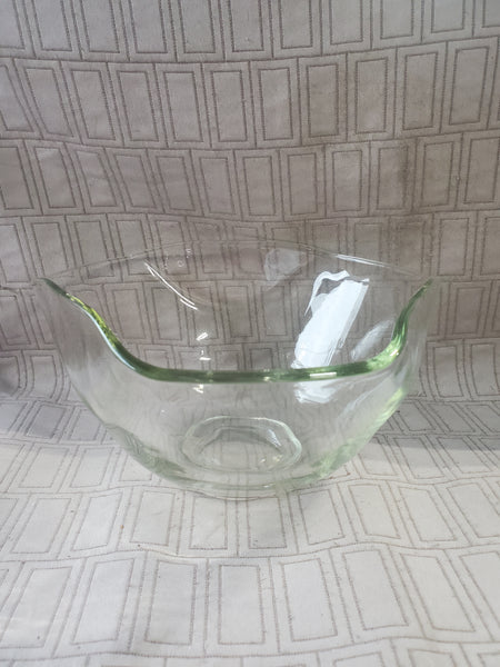 Heavy Clear Glass Decorative Bowl