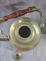 Vintage Brass and Wooden Teapot