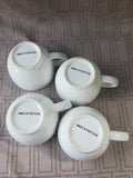 Set of 4 Made in Portugal White Espresso Mugs