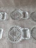 Set of 6 Clear Glass Coasters with Spoon Rests (2 SETS AVAILABLE PRICED INDIVIDUALLY AT $12 EACH)