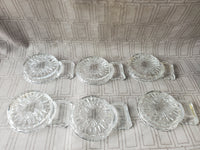 Set of 6 Clear Glass Coasters with Spoon Rests (2 SETS AVAILABLE PRICED INDIVIDUALLY AT $12 EACH)