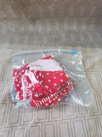 Lot of Red and White Striped and Polka Dot Fabric