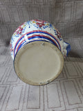 Vintage Hand Painted Ceramic Jug with Metal Lid