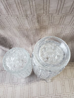 Heavy Cut Clear Glass Iced Tea Pitcher and Glass Set