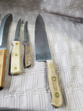 Lot of Assorted Knives in Wooden Butcher Block