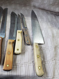 Lot of Assorted Knives in Wooden Butcher Block