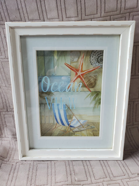 Signed 3D Wall Hanging Art Beach Print