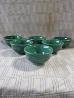 Set of 6 Longaberger Pottery Woven Custard Dessert Bowls