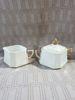 Vintage NPS Germany Silesia Lusterware Creamer Pitcher and Sugar Jar Set