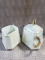 Vintage NPS Germany Silesia Lusterware Creamer Pitcher and Sugar Jar Set