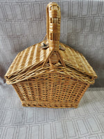 Small Woven Picnic Basket for Two