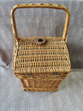 Small Woven Picnic Basket for Two