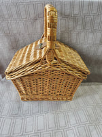 Small Woven Picnic Basket for Two