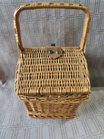 Small Woven Picnic Basket for Two