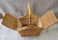 Small Woven Picnic Basket for Two