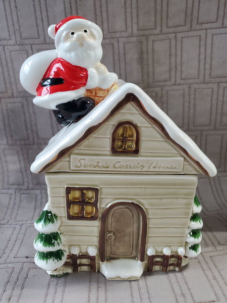 Vintage 1979 Made in Otagiri Ceramic Santa Candy Jar