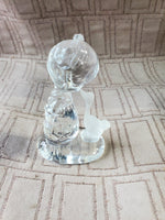 Vintage Precious Moments Crystal Girl with Duck Paperweight