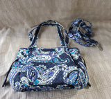 Vera Bradley "Deep Night Paisley" Small Glenna Satchel Purse