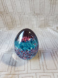 Multi-Colored Glass Egg Paperweight