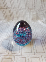 Multi-Colored Glass Egg Paperweight